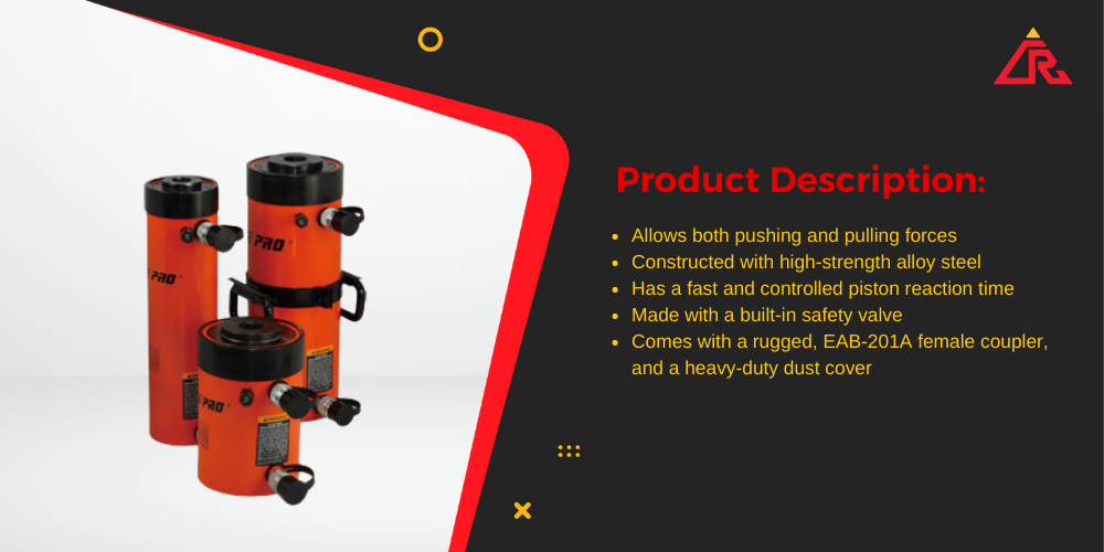 Eagle Pro Hydraulic Tool EDH Series – Double Acting, Hollow Piston from Compresstech